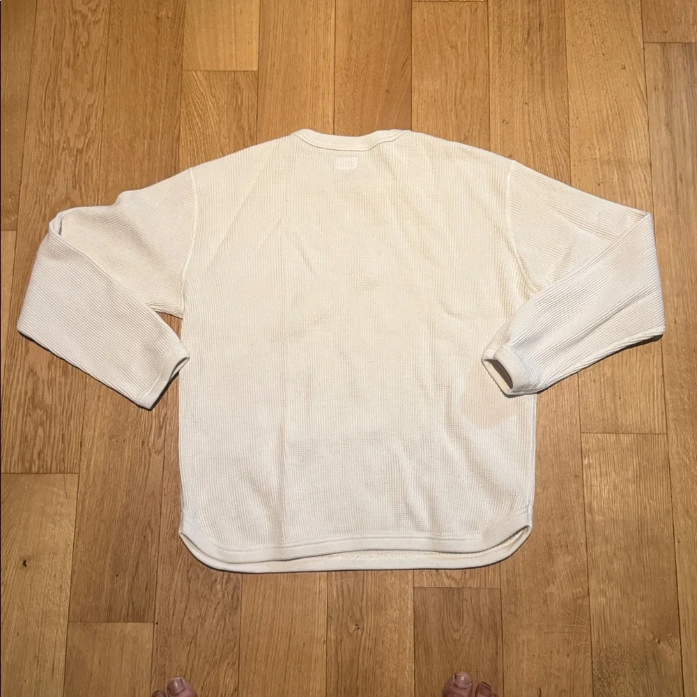 Fullcount 5964-22 - Heavyweight Waffle Long Sleeve T-Shirt Ecru - Picture 5 of 5